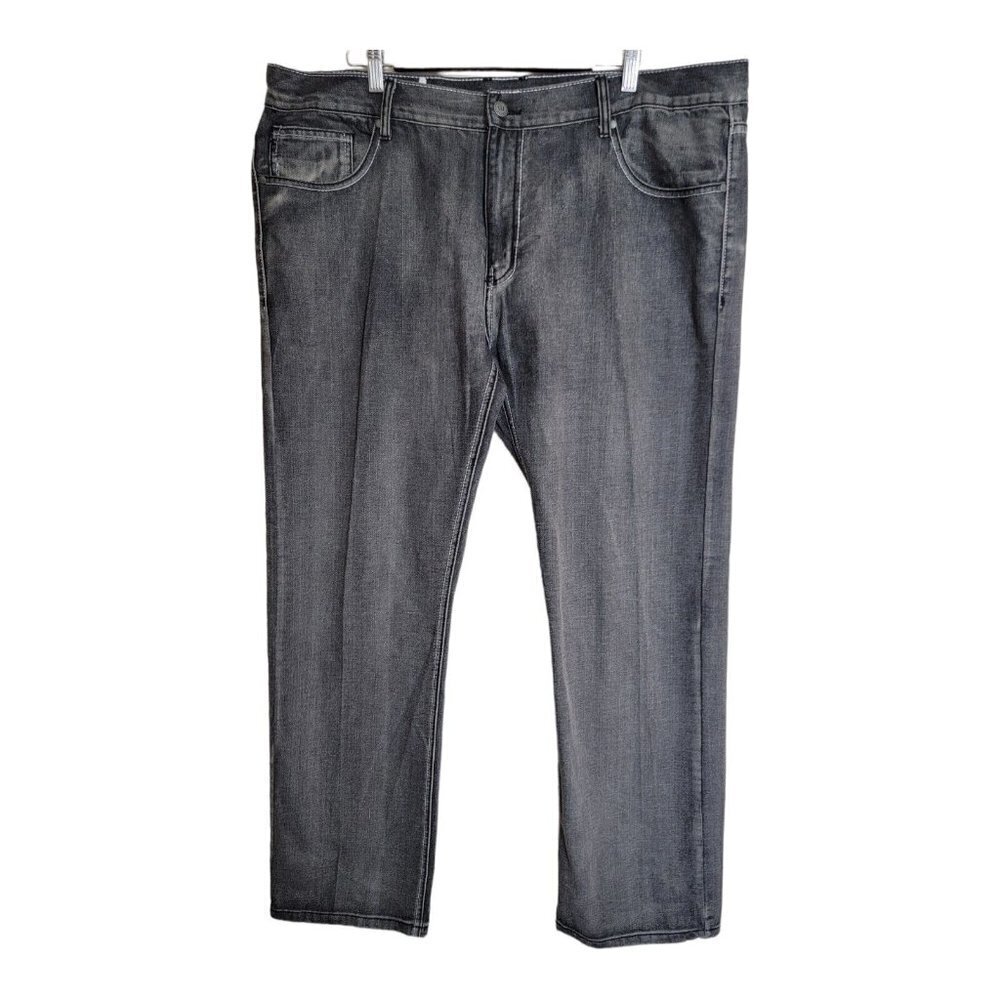 Linea Uomo Lu Jeans Mens Relaxed Straight Fit Black Jeans Size 42x32